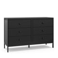 White 6 Drawer Double Dresser H278