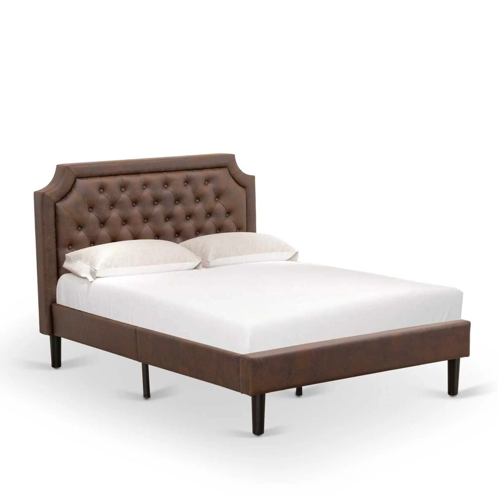 2 Pieces Wooden Full Bedroom Set in Brown D81980
