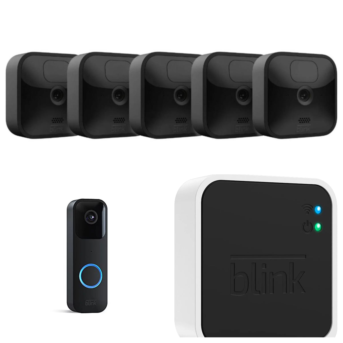5 HD Camera System + Video Doorbell Bundle with Sync Module 2 W189