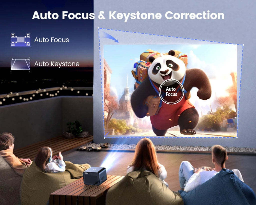 4K Wifi Bluetooth Projector with Auto Focus/Keystone T808