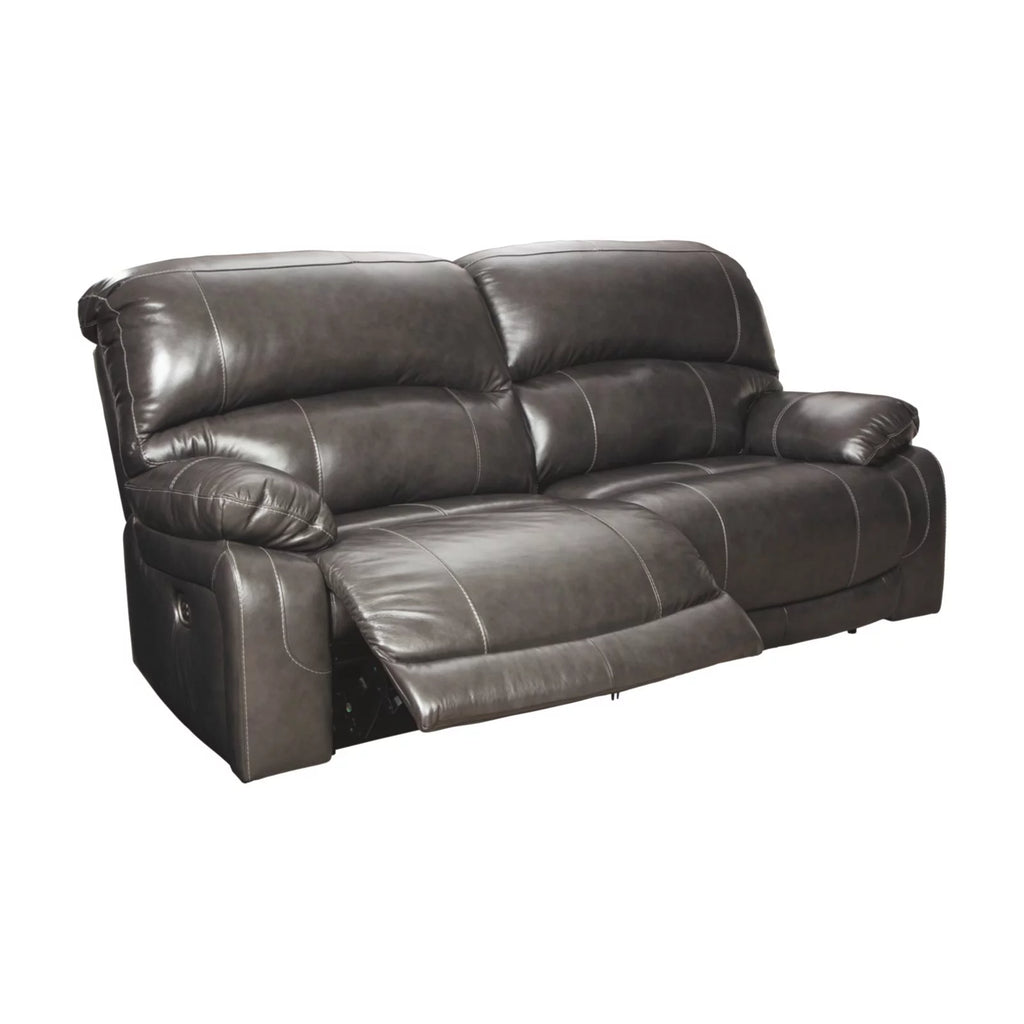 Gray Leather Power Reclining Sofa V17151