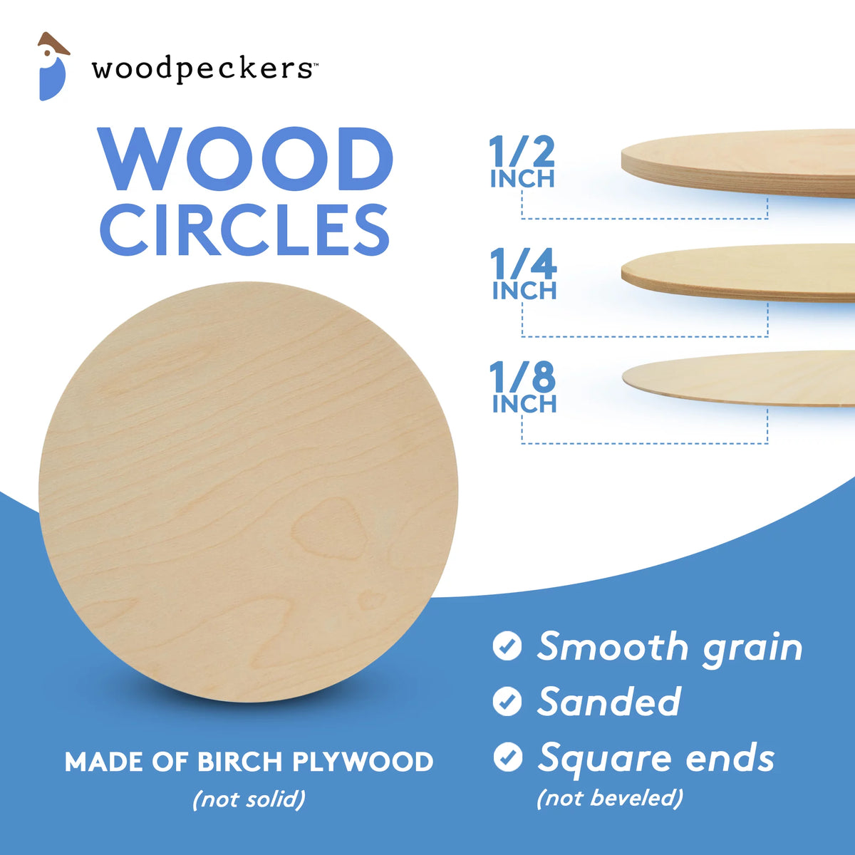 14 inch Unfinished Birch Wood Circles Pack of 10 Z960