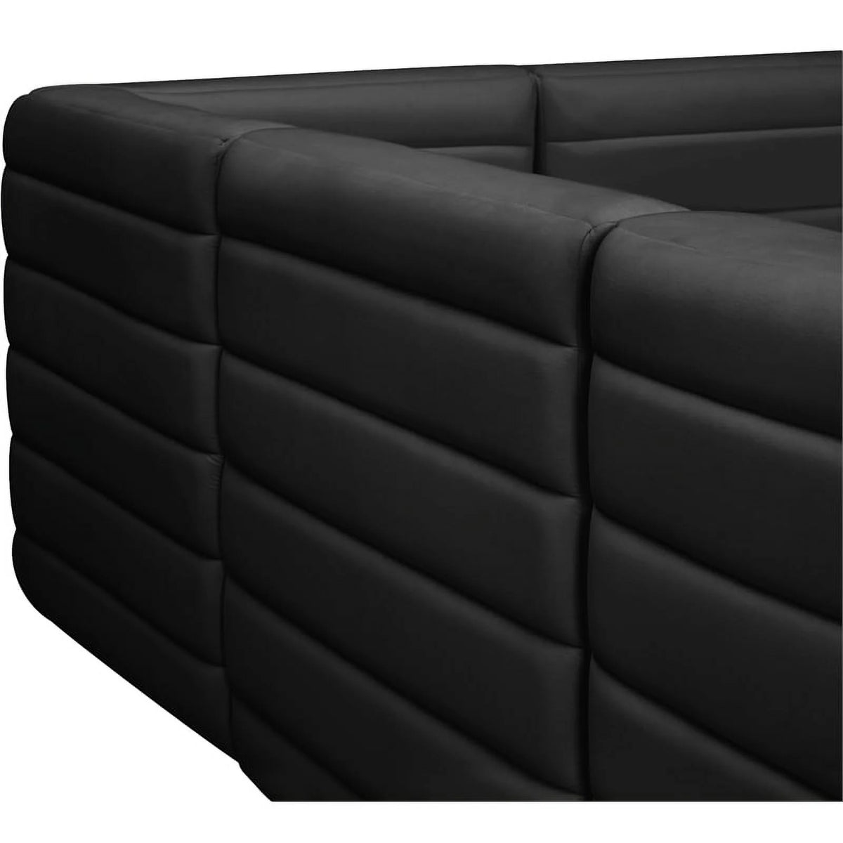 Black Velvet Modular Sectional F878