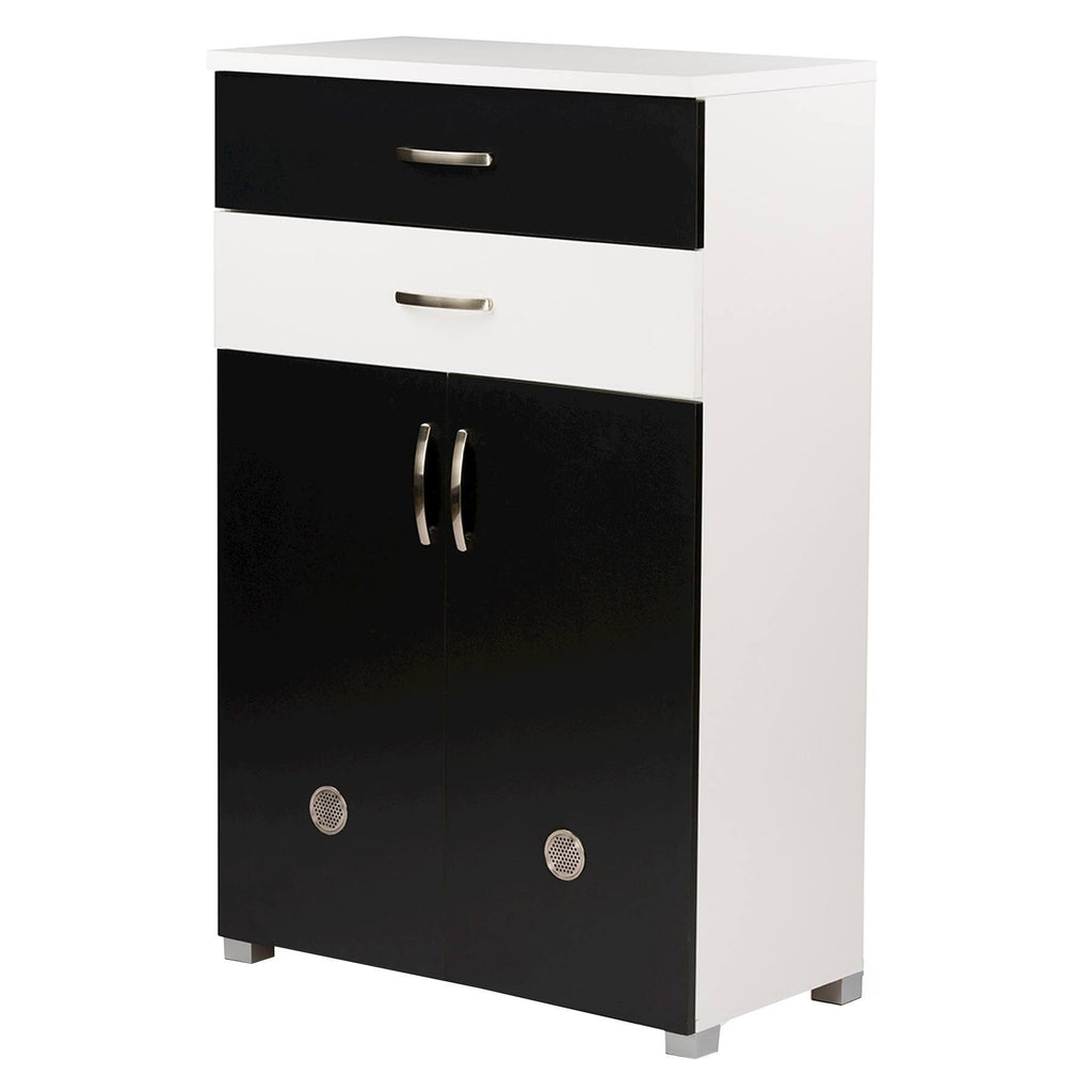 Black and White 2-Tone Shoe Cabinet with Two Doors B882980