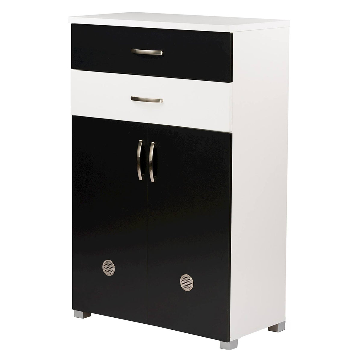 Black and White 2-Tone Shoe Cabinet with Two Doors B882980
