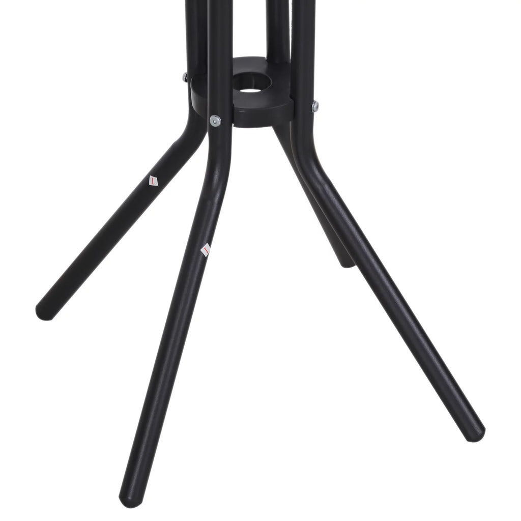 3 Piece Bar Height Outdoor Patio Bistro Table Chairs Set Black Tan Q449