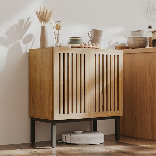 Buffet Cabinet with Storage, 2 Doors with Metal Base and Adjustable Shelf K538