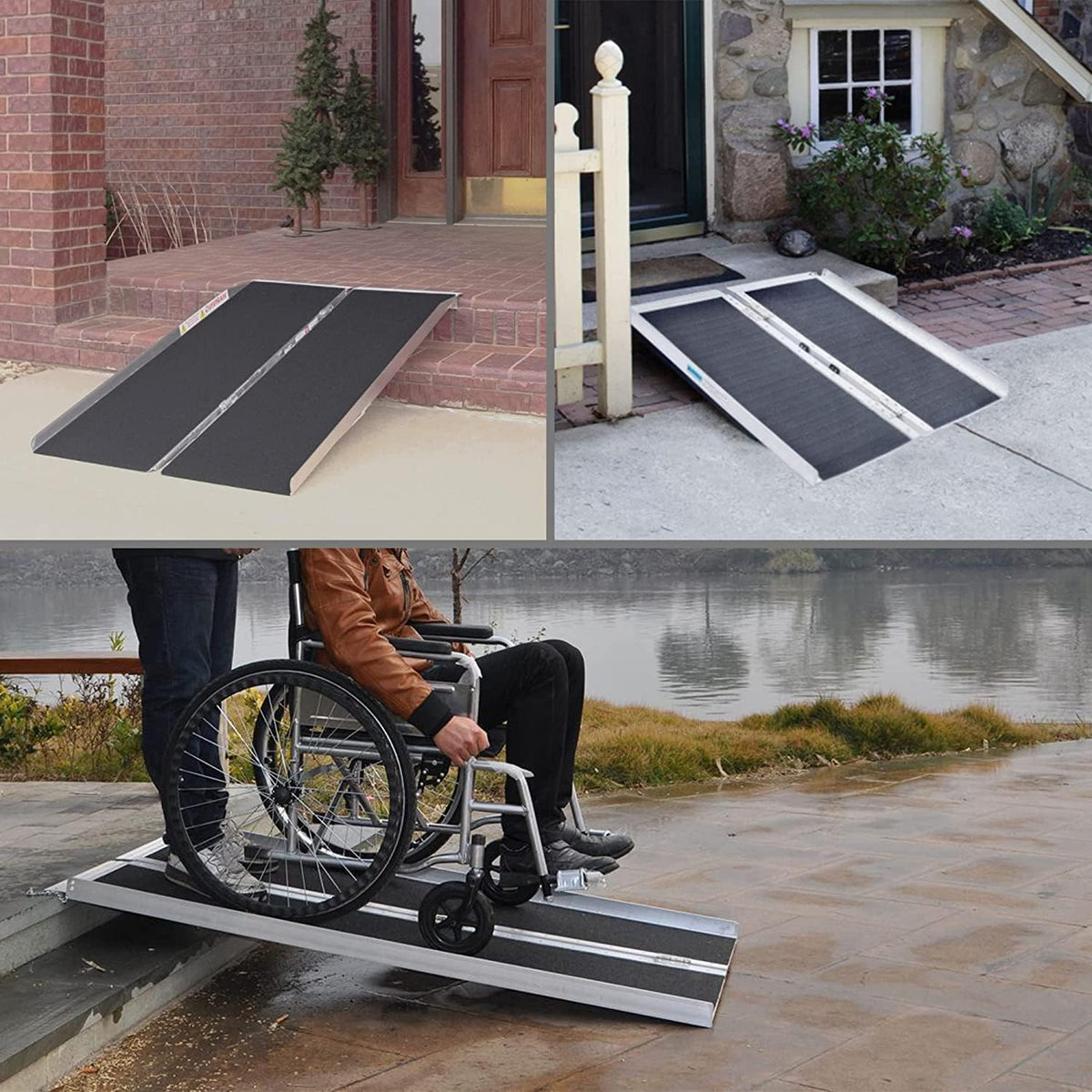 Portable Lightweight Aluminum Wheelchair Ramp Q6493