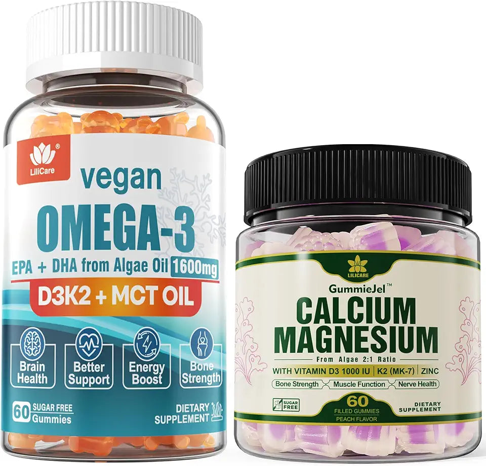 Plant Based Calcium Supplement Vegan Omega3 Gummies 1280mg F126