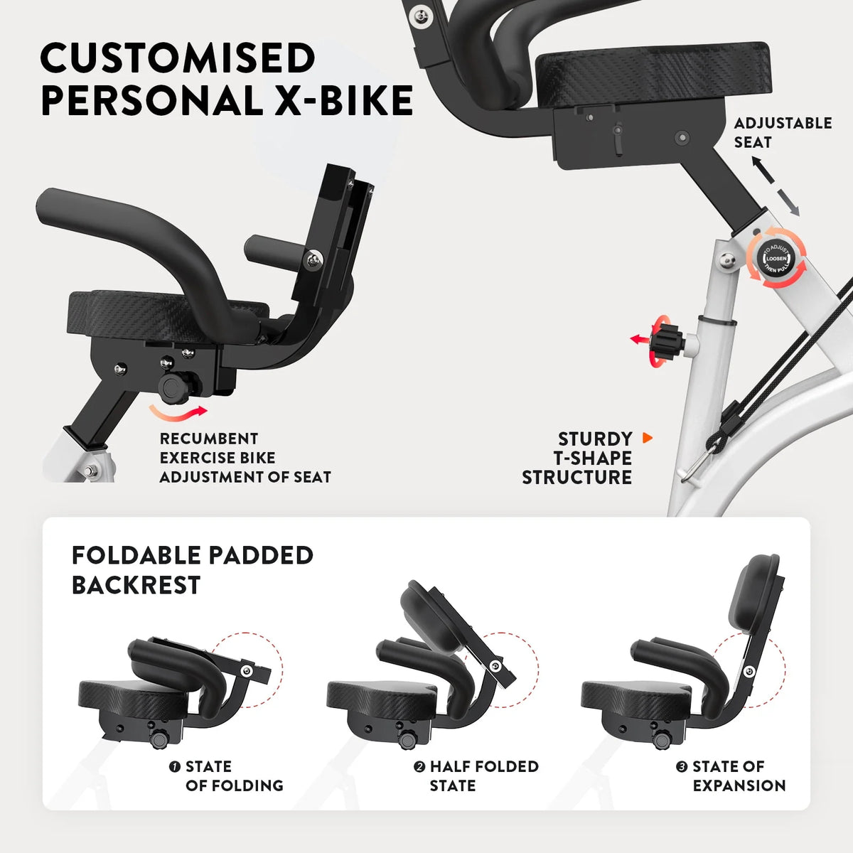 Folding Exercise Bike with 8 Level Adjustable Magnetic Resistance O755