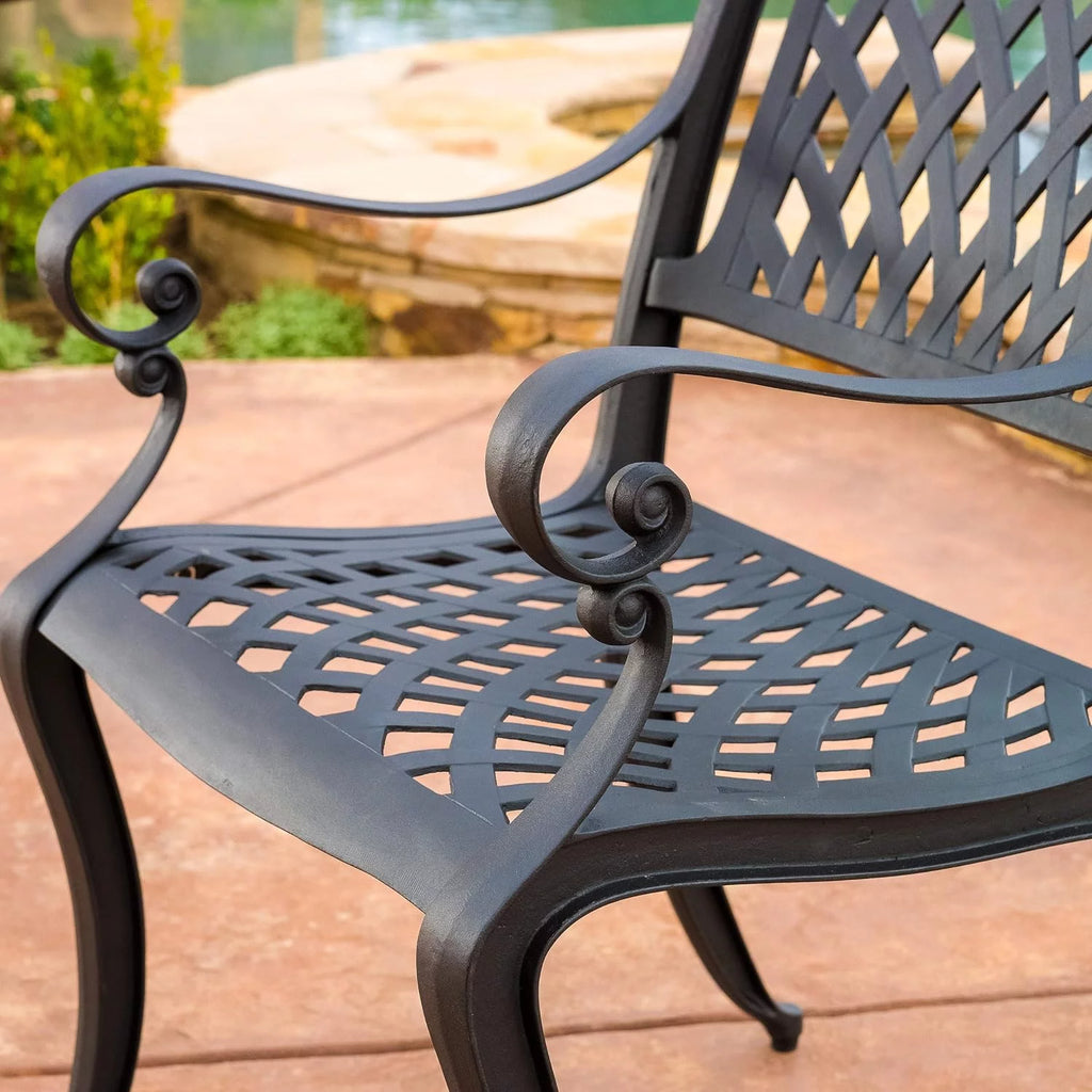 Cast Aluminum Chairs, 2-Pcs Set, Antique Matte Black C718