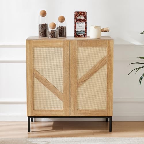 Buffet Cabinet with Storage, 2 Doors with Metal Base and Adjustable Shelf K538