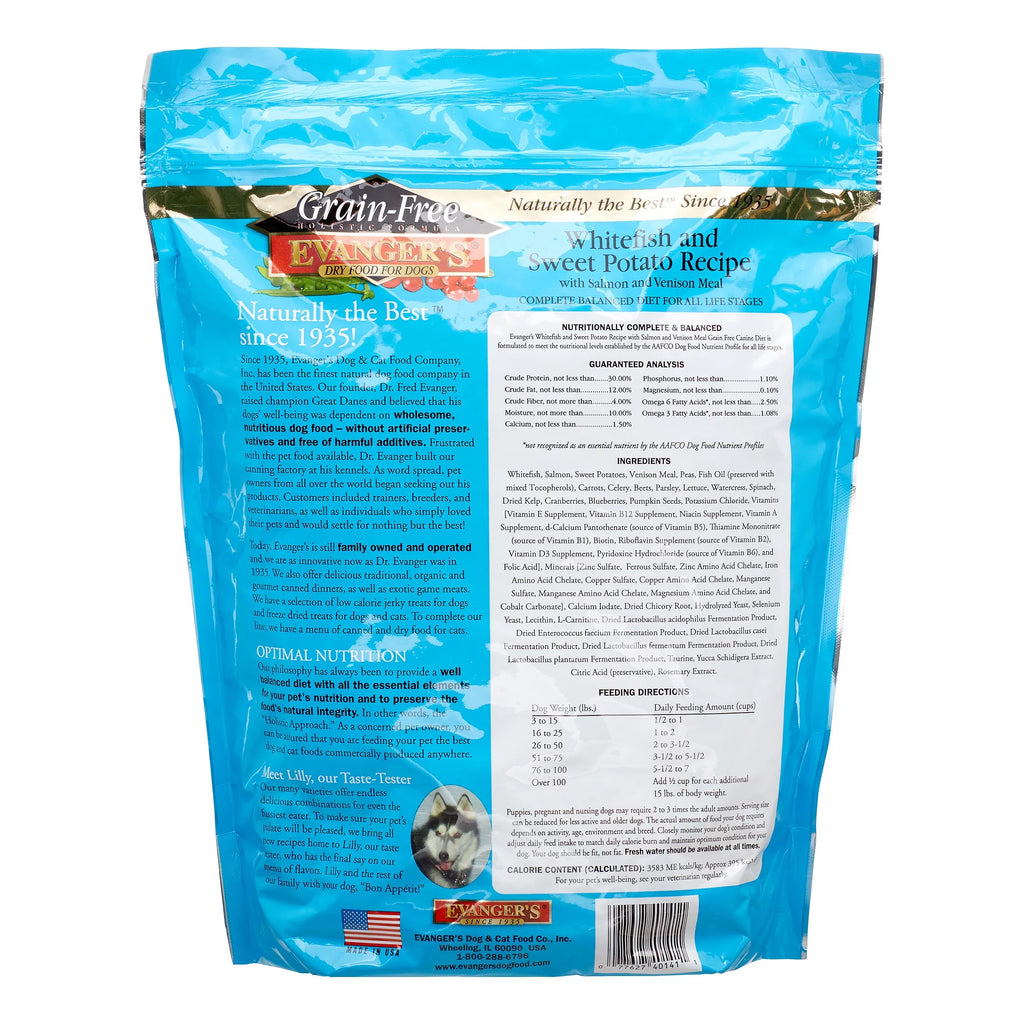 Whitefish & Sweet Potato with Salmon & Venison Dry Dog Food, 4.4 Lb D448424