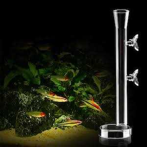Aquarium Shrimp Feeding Tube and Dish Clear Crystal Glass F758
