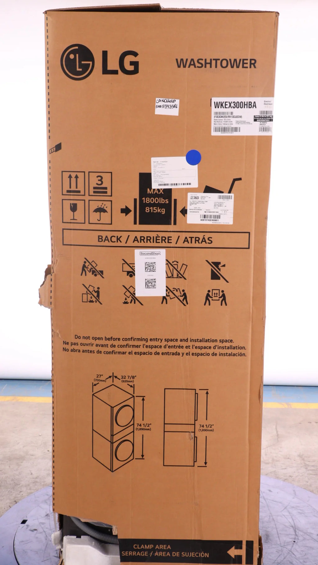 Front Load Washer and Dryer Single Unit U395333