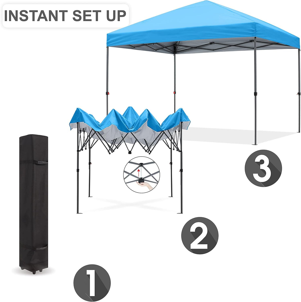 10x10FT Pop Up Canopy Tent with Wheeled Carrying Bag H378779