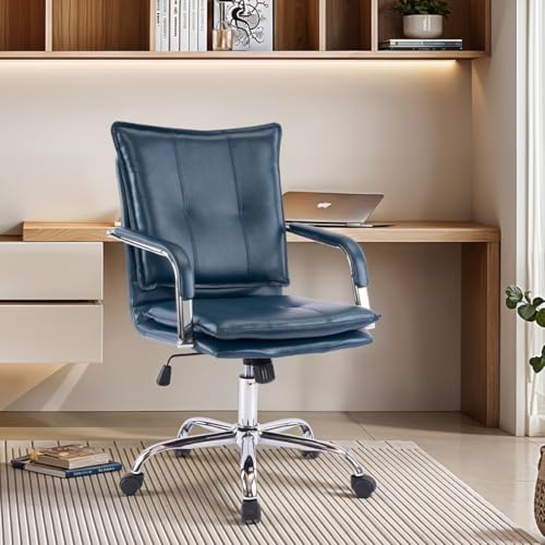 Brown Leather Ergonomic Office Chair with Arms G574980