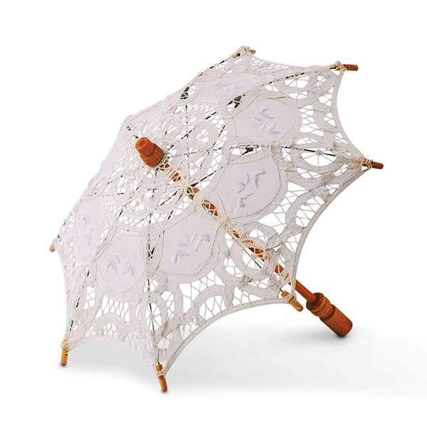 White Lace Parasol T7184