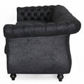 Black Tufted Sofa with Scroll Arms D723
