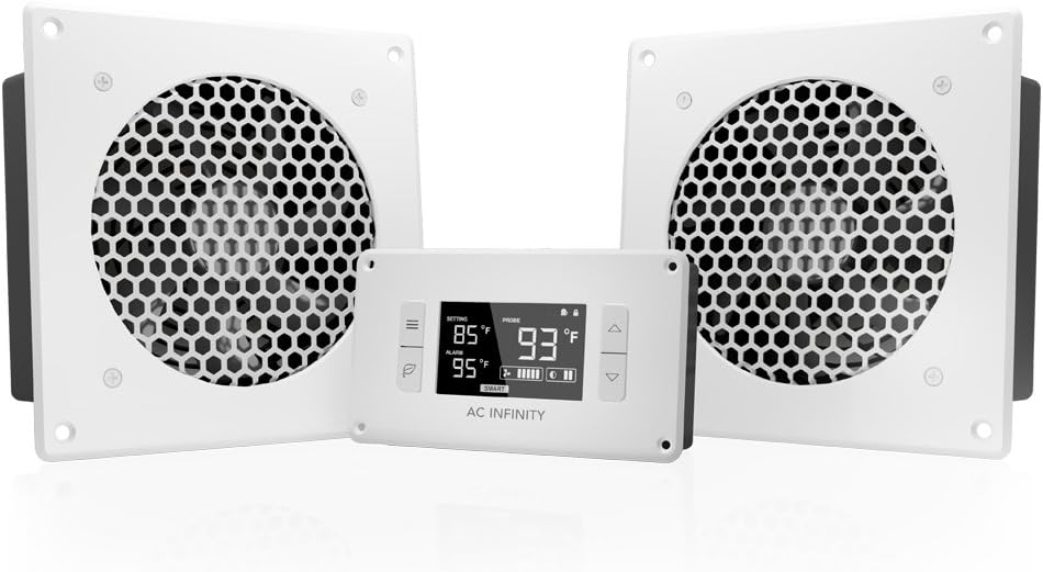 White Quiet Cooling Dual-Fan System with Thermostat Control R49938
