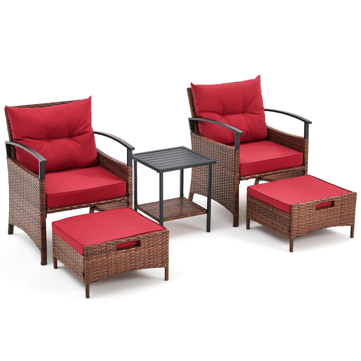 5 Pcs Outdoor Rattan Wicker Furniture Set I96305
