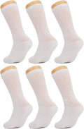 White Diabetic Crew Socks with Non Binding Top 6 Pairs C22093