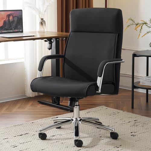 Faux Leather Adjustable Swivel Desk Chair with Gold Legs and Armrests S4549