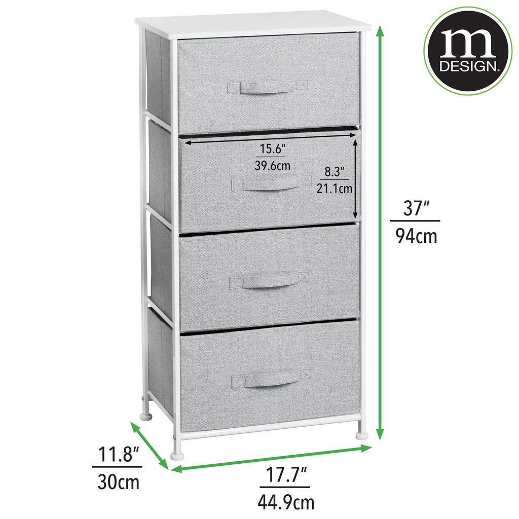 Tall Dresser Storage Tower with 4 Removable Fabric Drawers D5080