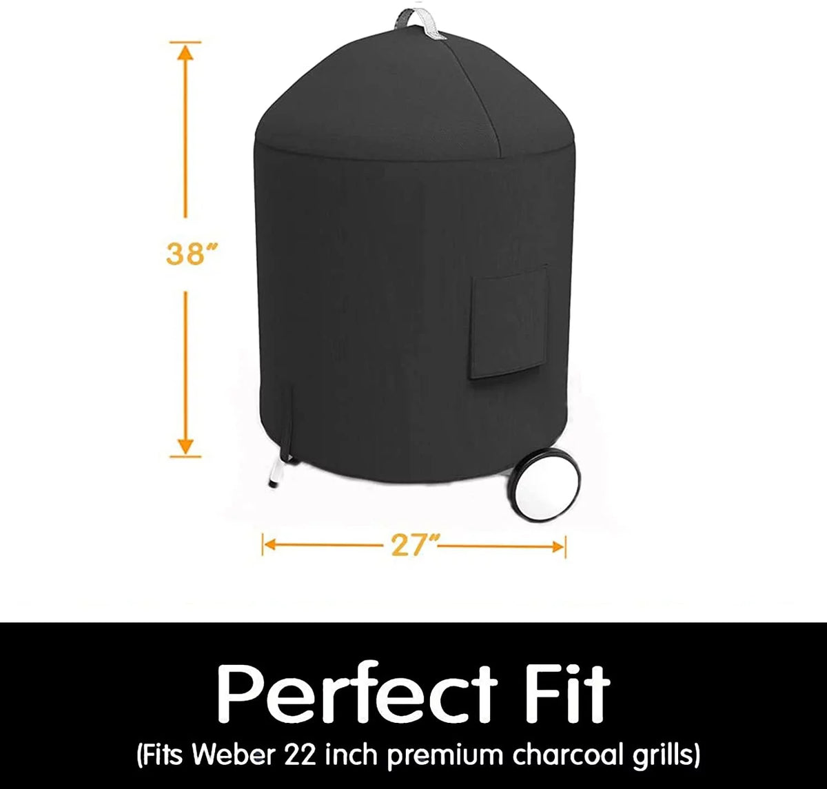Black 22 inch Charcoal Kettle Grill Cover H64957