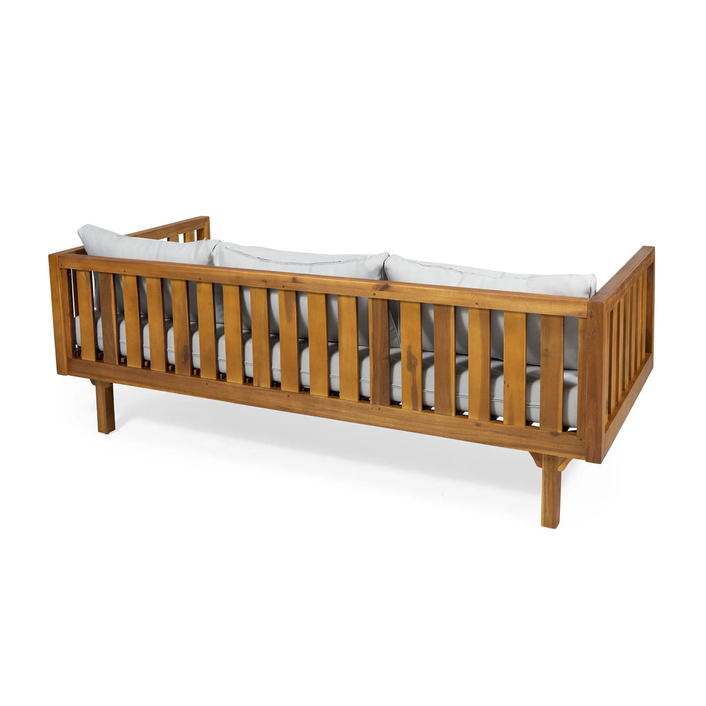 3-Seater Acacia Wood Outdoor Daybed X8394