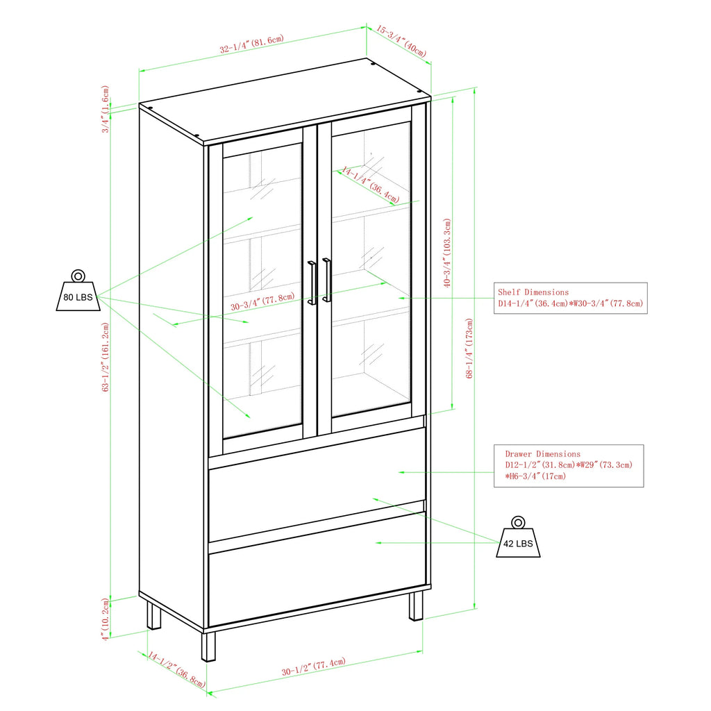 Glass Door Bookcase J506142