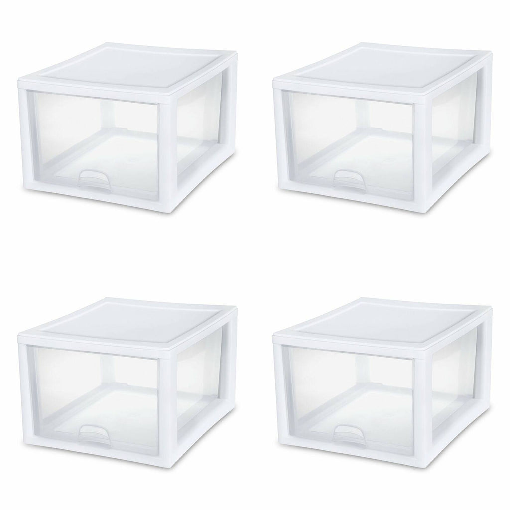 White 27 Qt Stacking Drawer Case of 4 H2128