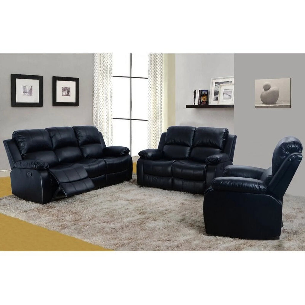 Black 3 Piece Reclining Living Room Set R94911