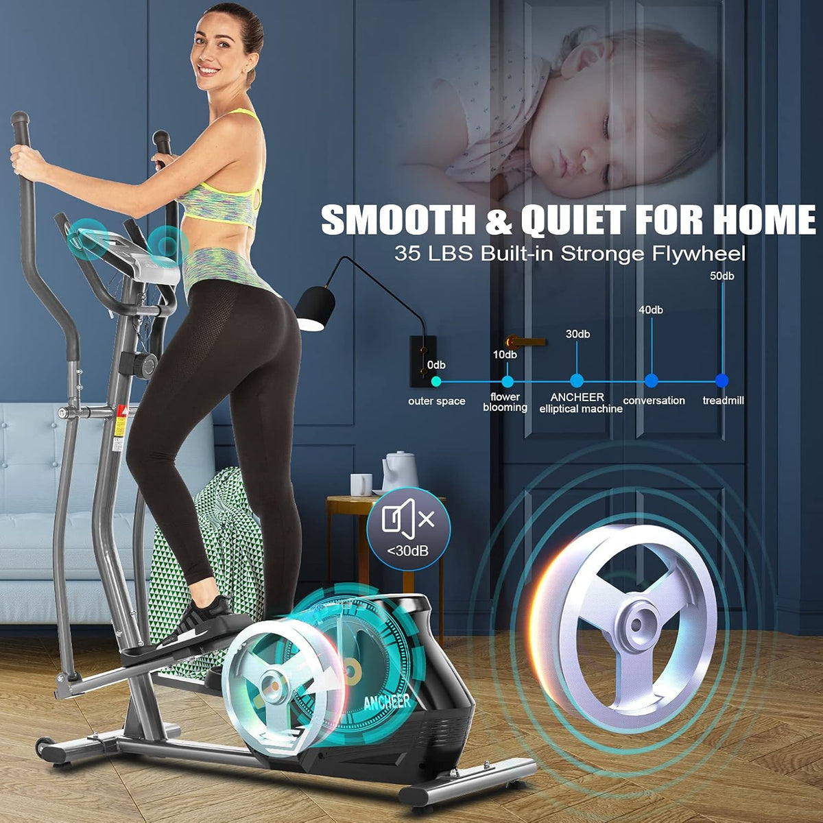 Elliptical Cross Trainer with LCD Monitor W6285
