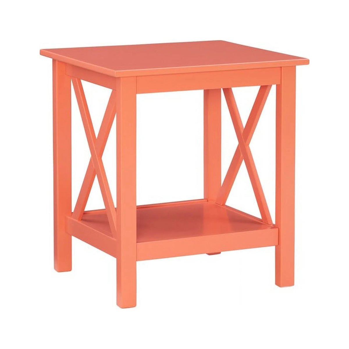 Coral Painted Side End Table E358