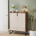 Brown 5-Tier Shoe Cabinet with Doors S2163