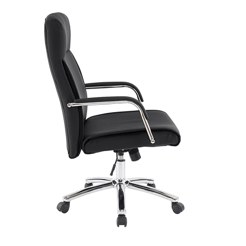 Faux Leather Adjustable Swivel Desk Chair with Gold Legs and Armrests S4549