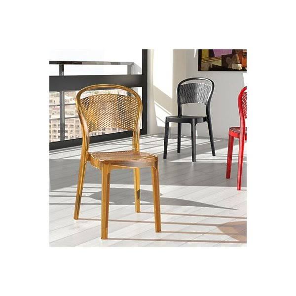 Polycarbonate Dining Chair Transparent Black Set of 2 C21162
