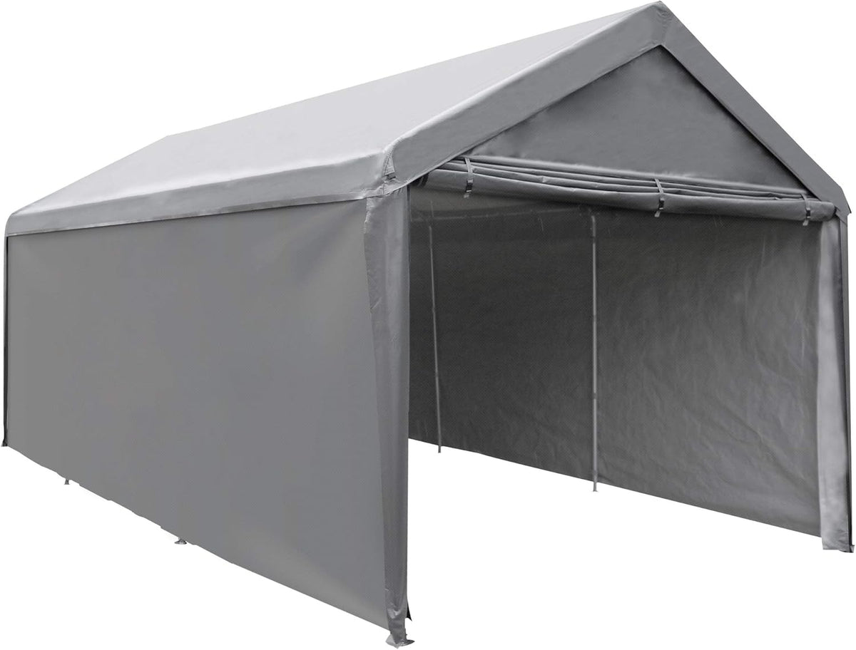 10 x 20 ft Heavy Duty Carport with Removable Sidewalls & Doors V16120