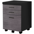 Gray Contemporary Rectangular Filing Cabinet with Castors D362824