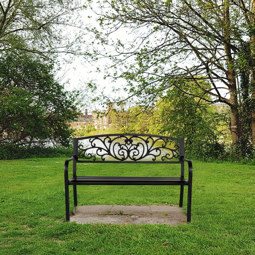 Black Iron Outdoor Bench C106