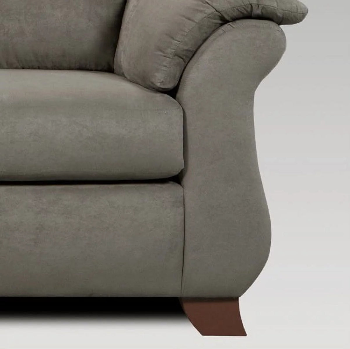 Grey Microfiber Sofa and Loveseat Set V862