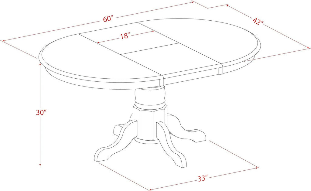 Oval Wooden Dining Table with Butterfly Leaf R902