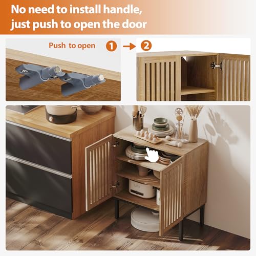 Buffet Cabinet with Storage, 2 Doors with Metal Base and Adjustable Shelf K538