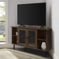 Rustic Oak 58 Inch Wood and Glass TV Stand Q9425
