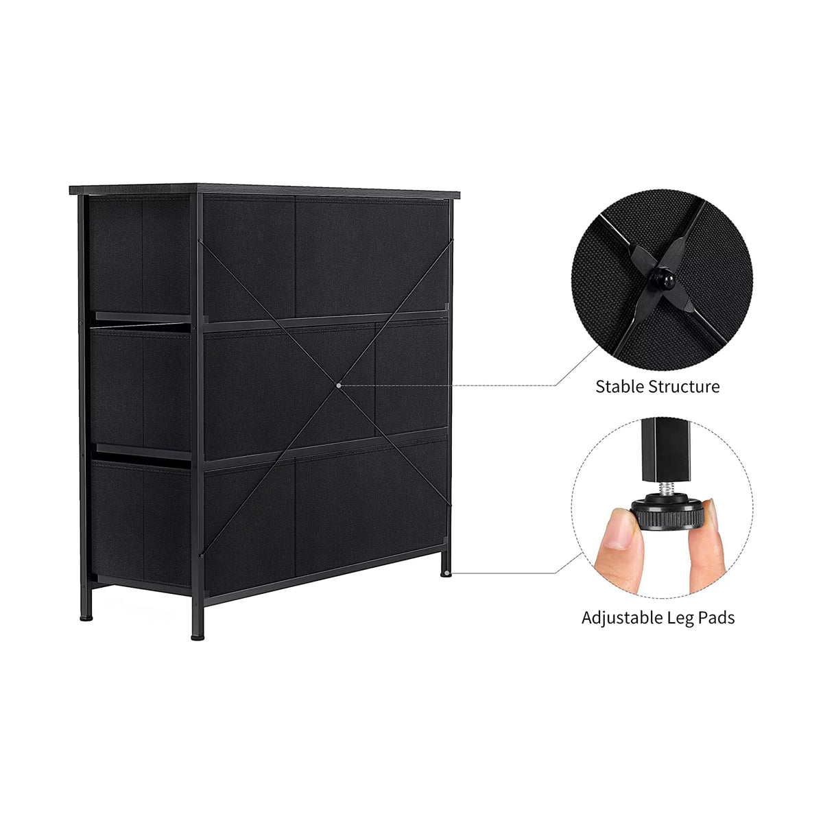 6 Drawer Steel Frame Storage Organizer Dresser O917