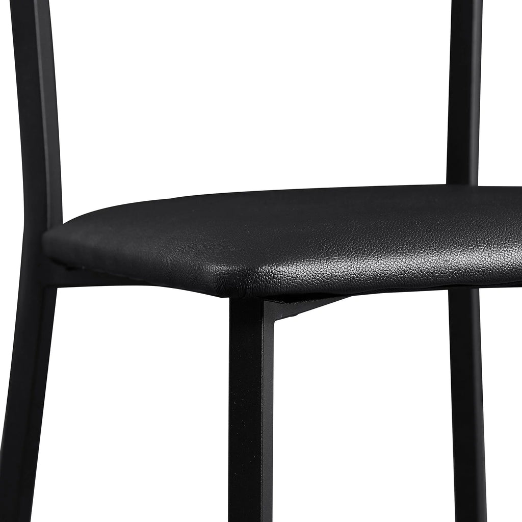 Set of 2 Black Cushioned Dining Chairs H464111