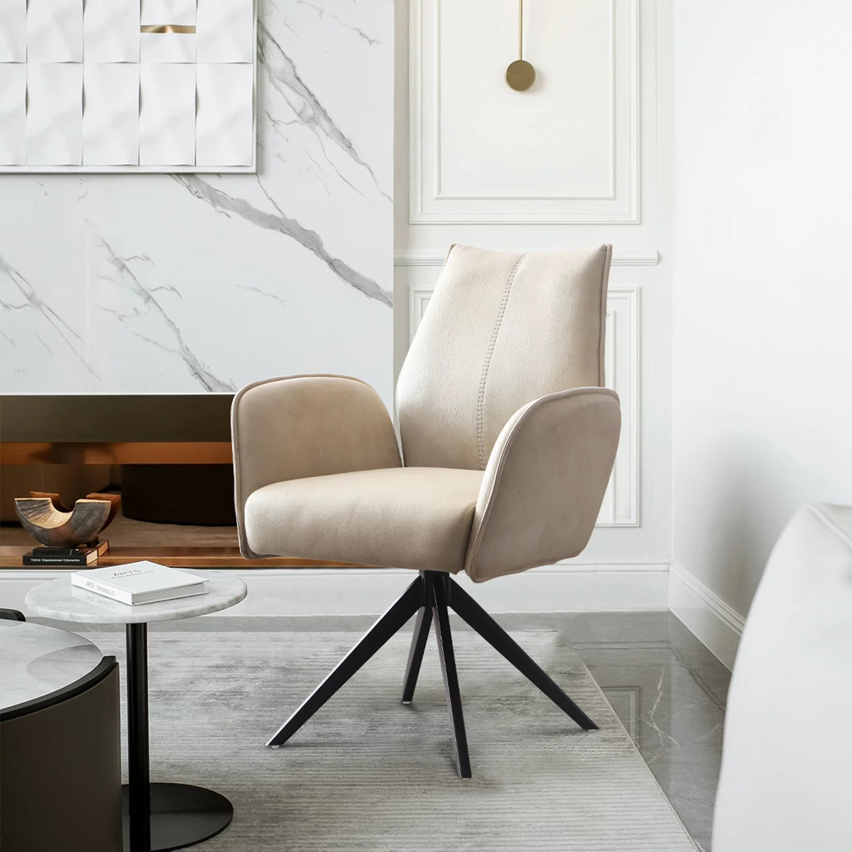 Beige Wide Office Chair U954