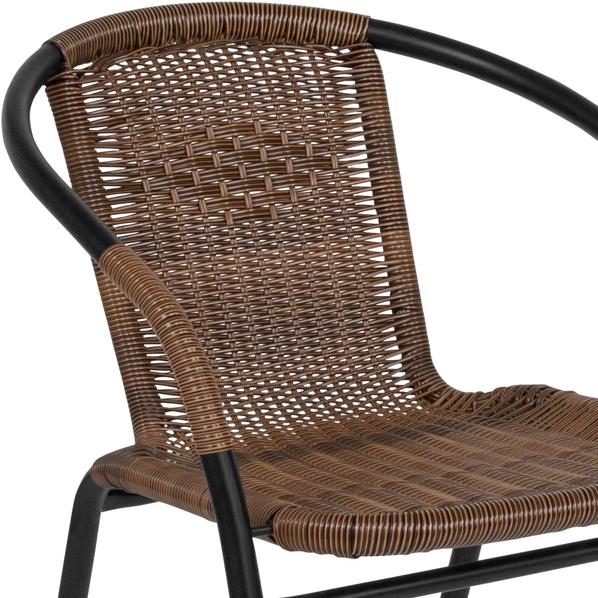 2 Pack Medium Brown Rattan Stack Chair C90056
