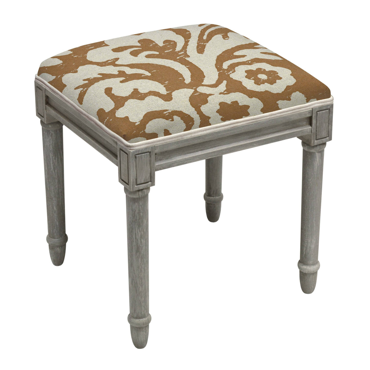 Multicolor Floral Linen Vanity Stool F207742